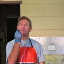 New president sampling the spit roast