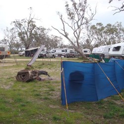 Wind break near camp fire
