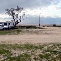 Van beside Lake Hindmarsh