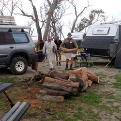 John Duncan and his wood crew