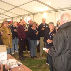 Members at wine tasting