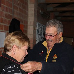 Phil Awarding the Dummy Spit to Petria