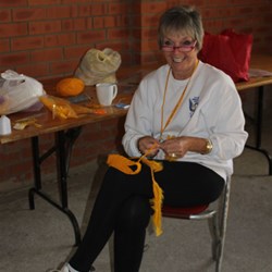 Margaret Preparing for our 'Yellow 50s-60s' Catered Dinner