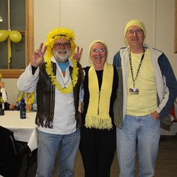 Mick with Pam & Chris at the Yellow Dinner