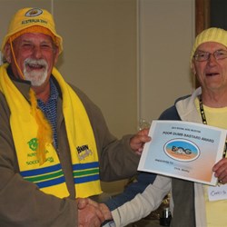 Big John Awards Chris a PDB Certificate