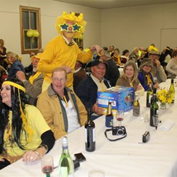 Peter Presents Jeff & Melba with their Air Compressor Won at Auction