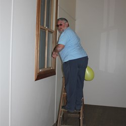 Harry Helps Clean Up After the Catered Dinner