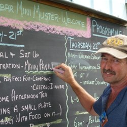 Lance (Sunseekers) working on his daily programme board