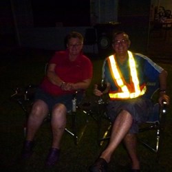 Pat and Leigh (Pat & Leigh) in the latest in evening wear