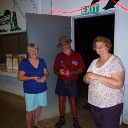 Pam and Beatrice (Show Society) hear another of Harry's (Traxxas) stories