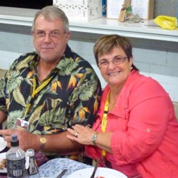 Brian (Just Croozin) and Dianne (Treasurer & Just Croozin) at the Catered Meal