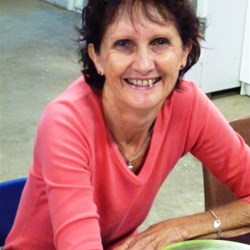 Marilyn (Sunseekers) waiting for dessert at the Catered Meal