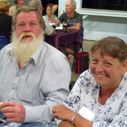 Richard and Irene (Ricketa) enjoy a break between courses at the Catered Meal
