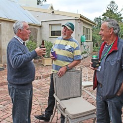 trevor gary rob in the courtyard