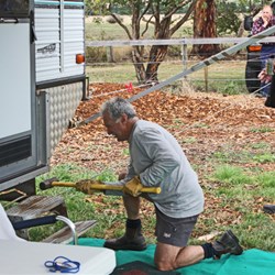 john demonstrates how to repair a bent stair