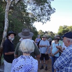 Kevin at the Banksia farm at Mt Barker giving us a tour.
