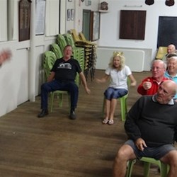 The crew of a lancaster bomber being instructed by John H, on taking on how to get to the bombing target, where they came under enemy aircraft, losing