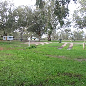 Caravan park green after winter rains