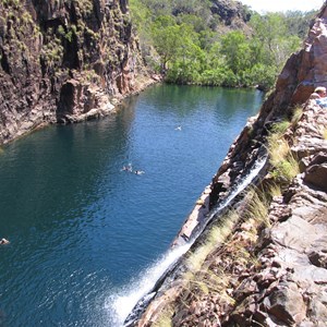 Waterfall into main pool