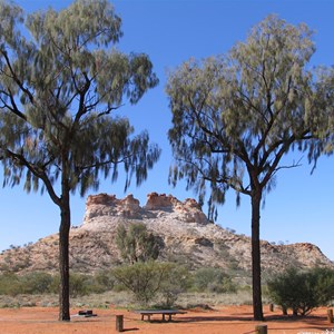 Eroded mesa  named Castle Rock 