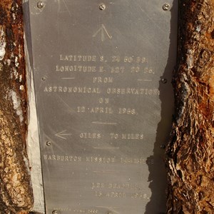 Len Beadell Plaque No. 1
