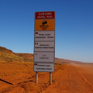 Slow Down Sign - Mereenie Loop Rd
