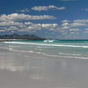 Brilliant white sand, and whales
