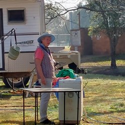 Even theearly morning fog wasn't a deterent