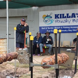 The Spit Roast minders taking a break