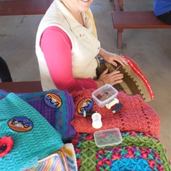 Diane sewing up a storm