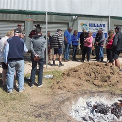 Enthralled crowd at the Camp-oven demo