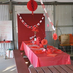 This table decorated to the rafters