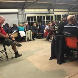 Trivia Night Moderator, Ian, with the first question