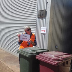 Sec Sue with the all important DUMP POINT sign