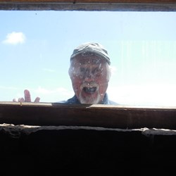 Loo with a view - interested bystander looking into the window