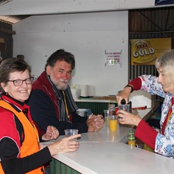 Diann is a dab hand serving the champers