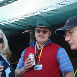 Very happy listeners around the camp fire