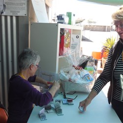 DINGLEY DESERTERS always ready to sell raffle tickets, and Jenny always ready to buy