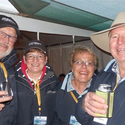 Brian & Noreen; Harry & Jan enjoy a coldie