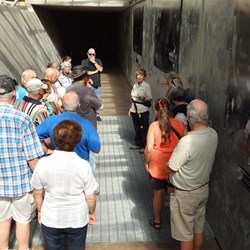 At the entrance to the Lake cave.