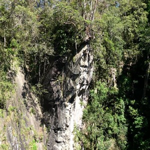 Sheer sides of The Crater an old volcanic gas vent