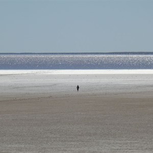 Val walked out towards the water