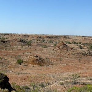 Deeply eroded gullies