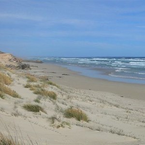 Big rollers crash into the beach at Discovery Bay Coastal Park