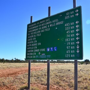 Signpost at Cameron Corner road junction