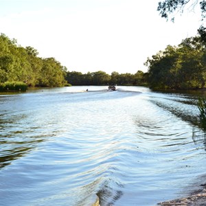 Skiing on Bogan River, Nyngan