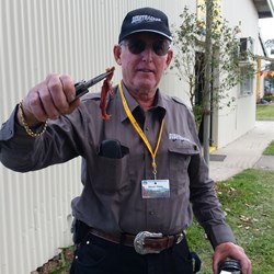 Steve taste testing the Spit Roast