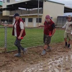Gumboots or plastic bags were popular footwear yesterday.