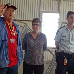 Greg with Donna & her offsider Ethan who gave the session on Road safety.