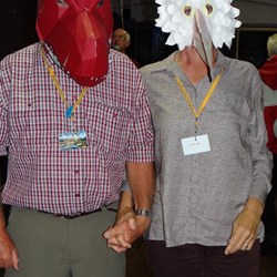 Ian & Julie sporting their fantastic masks.
